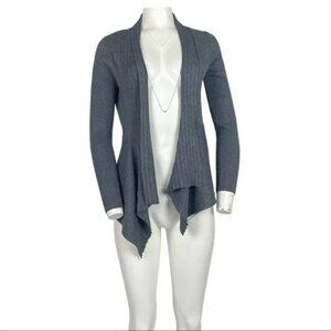 Open Lapel Cardigan Dark Grey Size S